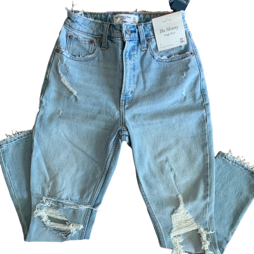 NEW Abercrombie & Fitch (Curve Love) The Skinny High Rise Jeans